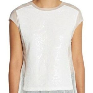 BCBG max Azria  sequin mesh shirt